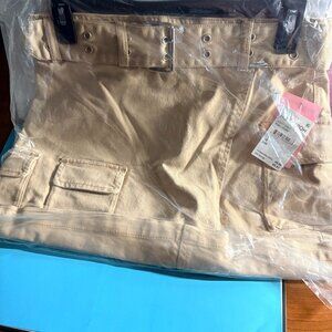 Juicy Couture Mini Cargo Skirt with Belt Womens Size 29 Nomad Brown JC547 NWT
